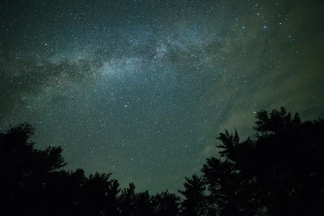 dark, milky way, night, silhouette, sky, stars, trees, silhouettes, nature, tree silhouettes, starry sky, starry night, night sky, cosmos, stargazing
