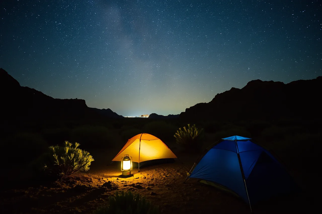 Tents in Big Bend's Chisos Basin beneath the Milky Way at night (How to Find Bortle 1 Skies in the US Without Driving All Night)
