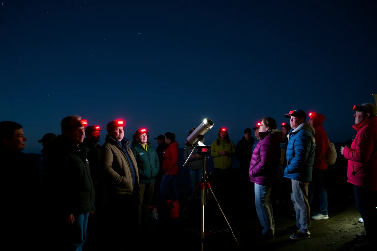 Visitors taking turns at a telescope at the Mauna Kea visitor station (What Mauna Kea and Hawaii Volcanoes offer stargazers from Hilo)
